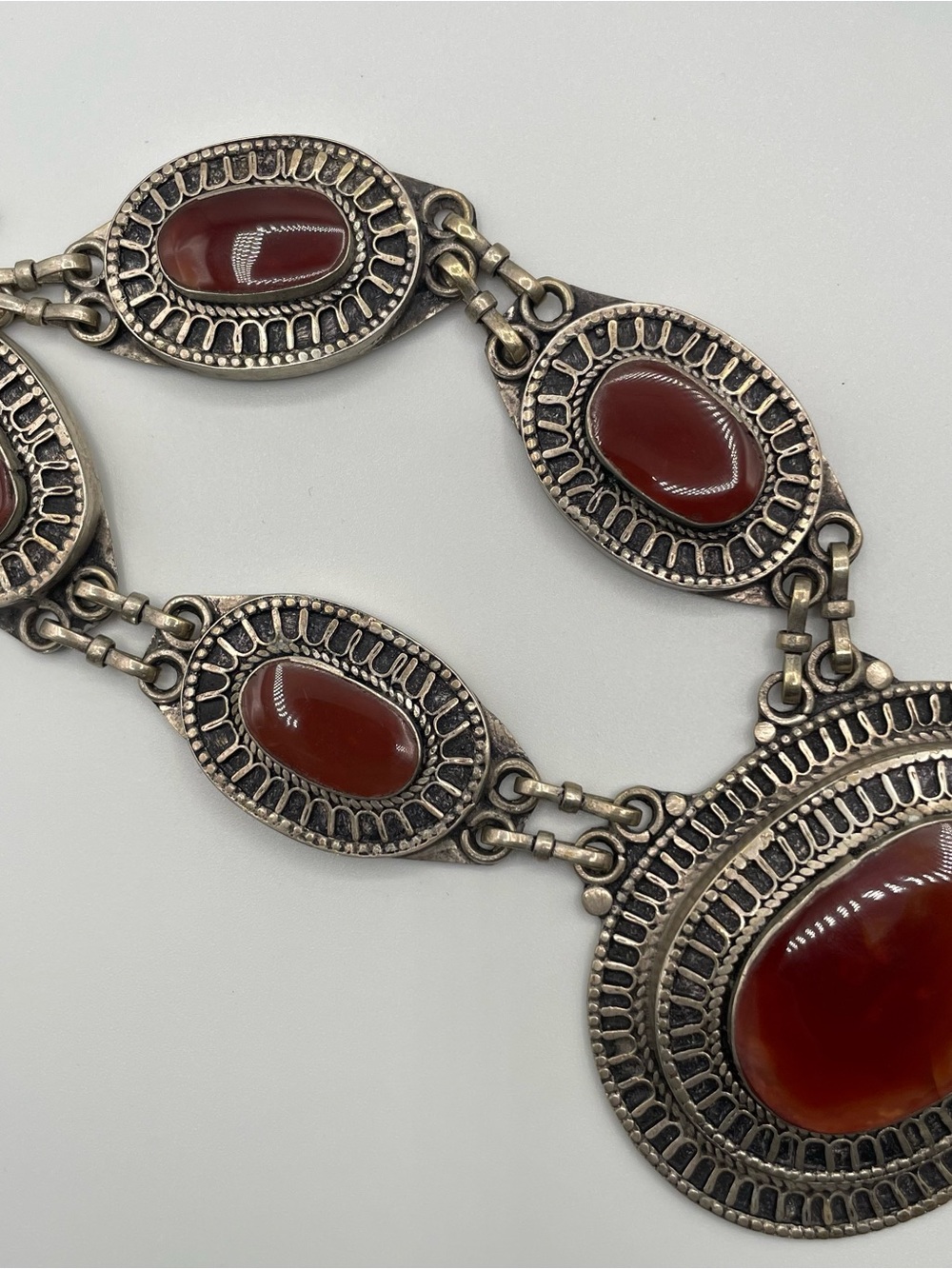 Sterling-Style Tribal Red Stone Statement Necklace - Women Jewelry